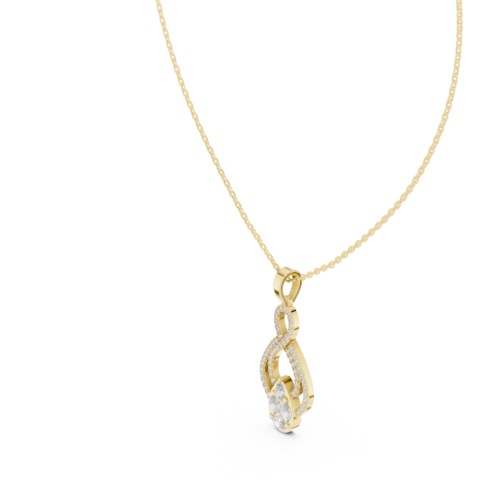 Evanthe Infinity Pavé Pear Cluster Lab Grown Diamond Pendant Necklace