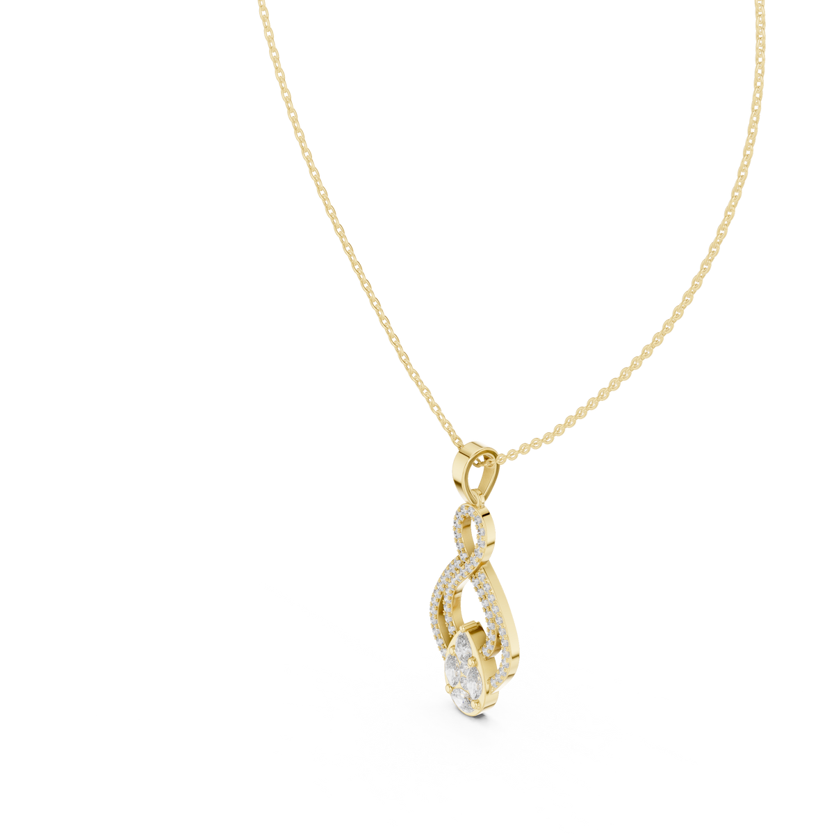 Evanthe Infinity Pavé Pear Cluster Lab Grown Diamond Pendant Necklace