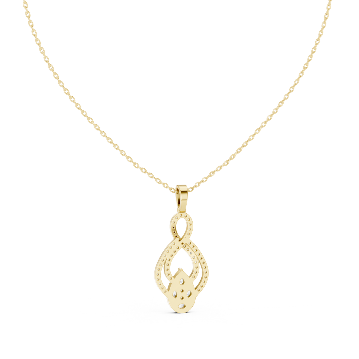 Evanthe Infinity Pavé Pear Cluster Lab Grown Diamond Pendant Necklace