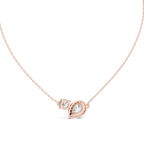 Tessaly Pear Halo and Round Solitaire Toi et Moi Lab Grown Diamond Necklace