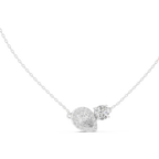 Tessaly Pear Halo and Round Solitaire Toi et Moi Lab Grown Diamond Necklace