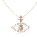 Ilvara Floral Evil Eye Lab Grown Diamond Pendant Necklace