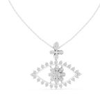 Ilvara Floral Evil Eye Lab Grown Diamond Pendant Necklace