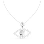 Ilvara Floral Evil Eye Lab Grown Diamond Pendant Necklace