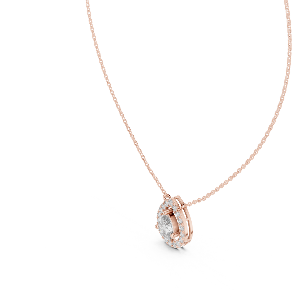 Luxuriöser Teardrop-Diamant-Anhänger mit Halo-Design