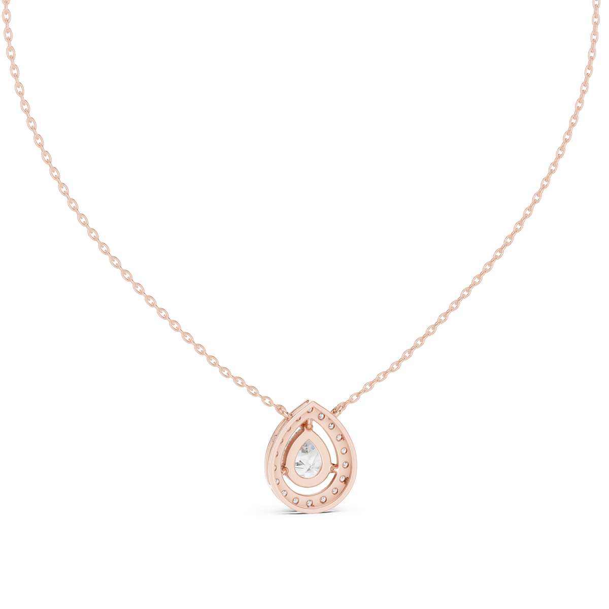 Luxuriöser Teardrop-Diamant-Anhänger mit Halo-Design
