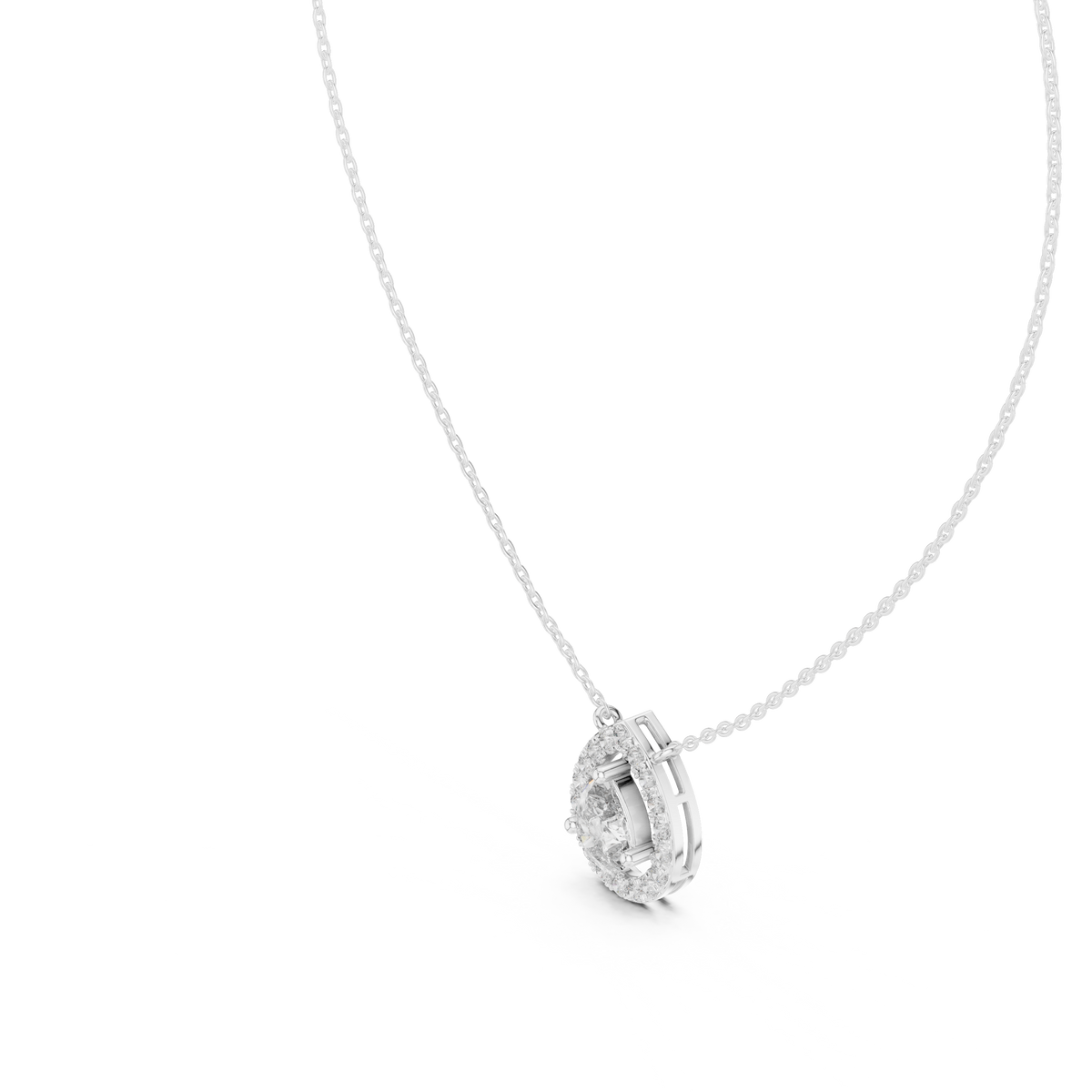 Luxuriöser Teardrop-Diamant-Anhänger mit Halo-Design