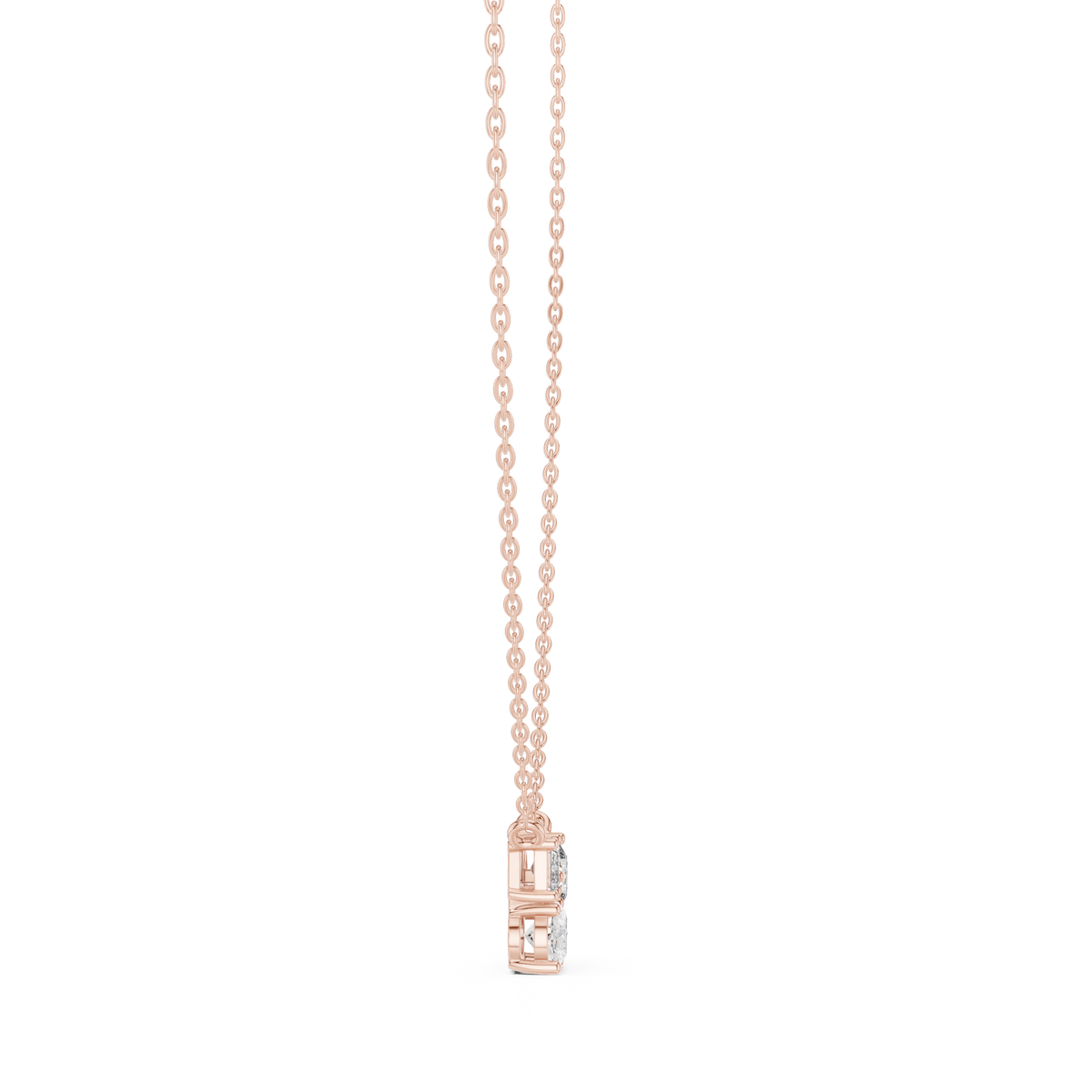 Trinelle Mixed Shape Three Stone Lab Grown Diamond Pendant Necklace
