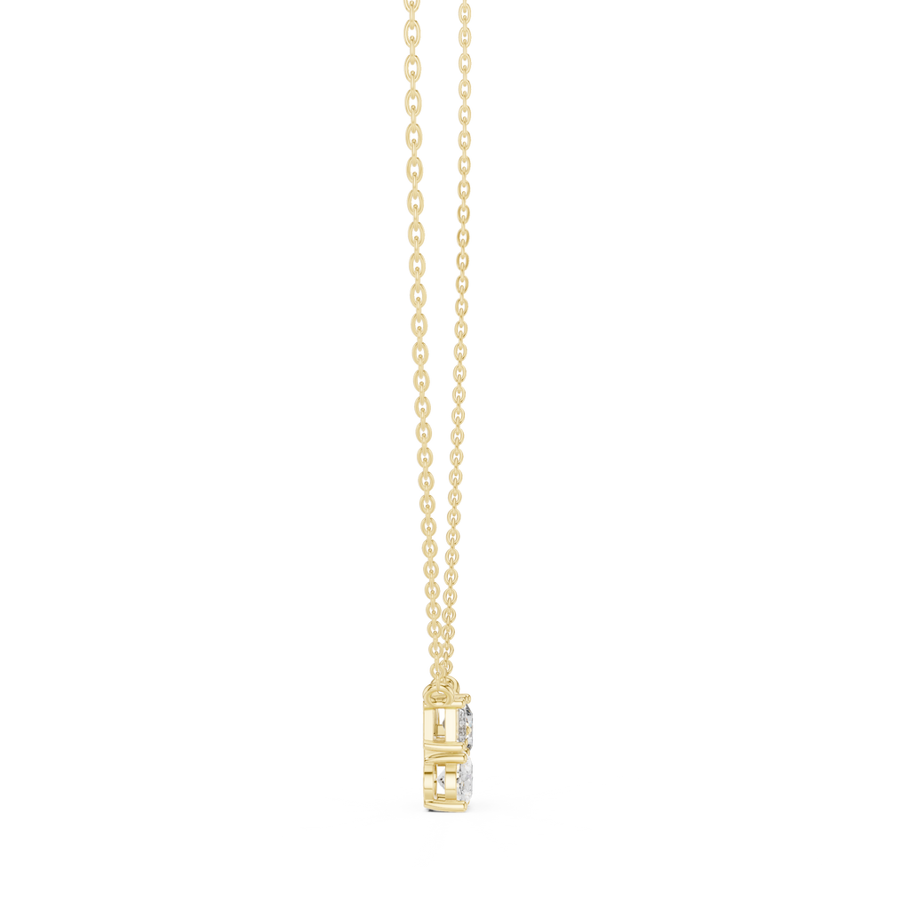 Trinelle Mixed Shape Three Stone Lab Grown Diamond Pendant Necklace