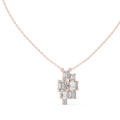 Mosaelle Emerald Cut Mosaic Cluster Lab Grown Diamond Pendant Necklace
