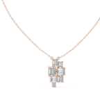 Mosaelle Emerald Cut Mosaic Cluster Lab Grown Diamond Pendant Necklace