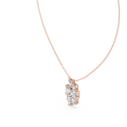 Mosaelle Emerald Cut Mosaic Cluster Lab Grown Diamond Pendant Necklace