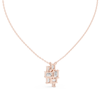 Mosaelle Emerald Cut Mosaic Cluster Lab Grown Diamond Pendant Necklace