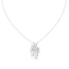 Mosaelle Emerald Cut Mosaic Cluster Lab Grown Diamond Pendant Necklace