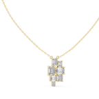 Mosaelle Emerald Cut Mosaic Cluster Lab Grown Diamond Pendant Necklace