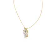 Mosaelle Emerald Cut Mosaic Cluster Lab Grown Diamond Pendant Necklace