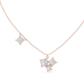 Quadrelle Asymmetric Princess Cut Cluster Lab Grown Diamond Necklace