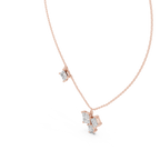 Quadrelle Asymmetric Princess Cut Cluster Lab Grown Diamond Necklace
