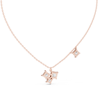 Quadrelle Asymmetric Princess Cut Cluster Lab Grown Diamond Necklace