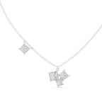 Quadrelle Asymmetric Princess Cut Cluster Lab Grown Diamond Necklace