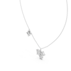 Quadrelle Asymmetric Princess Cut Cluster Lab Grown Diamond Necklace