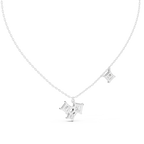 Quadrelle Asymmetric Princess Cut Cluster Lab Grown Diamond Necklace