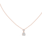 Duovelle Two Stone Drop Solitaire Lab Grown Diamond Pendant Necklace