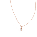 Duovelle Two Stone Drop Solitaire Lab Grown Diamond Pendant Necklace