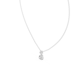 Duovelle Two Stone Drop Solitaire Lab Grown Diamond Pendant Necklace