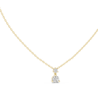 Duovelle Two Stone Drop Solitaire Lab Grown Diamond Pendant Necklace