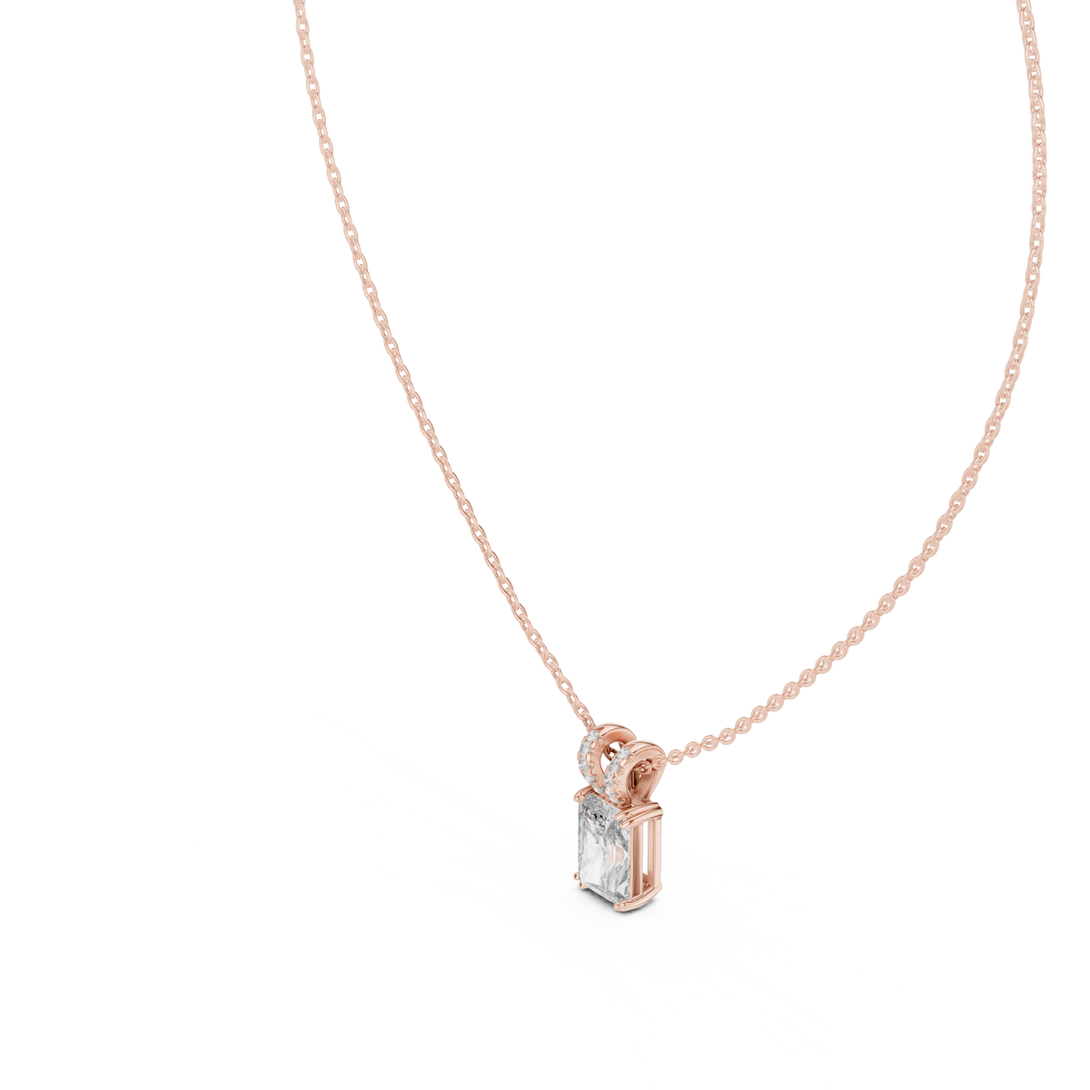 Radiavelle Radiant Cut Solitaire Lab Grown Diamond Pendant Necklace
