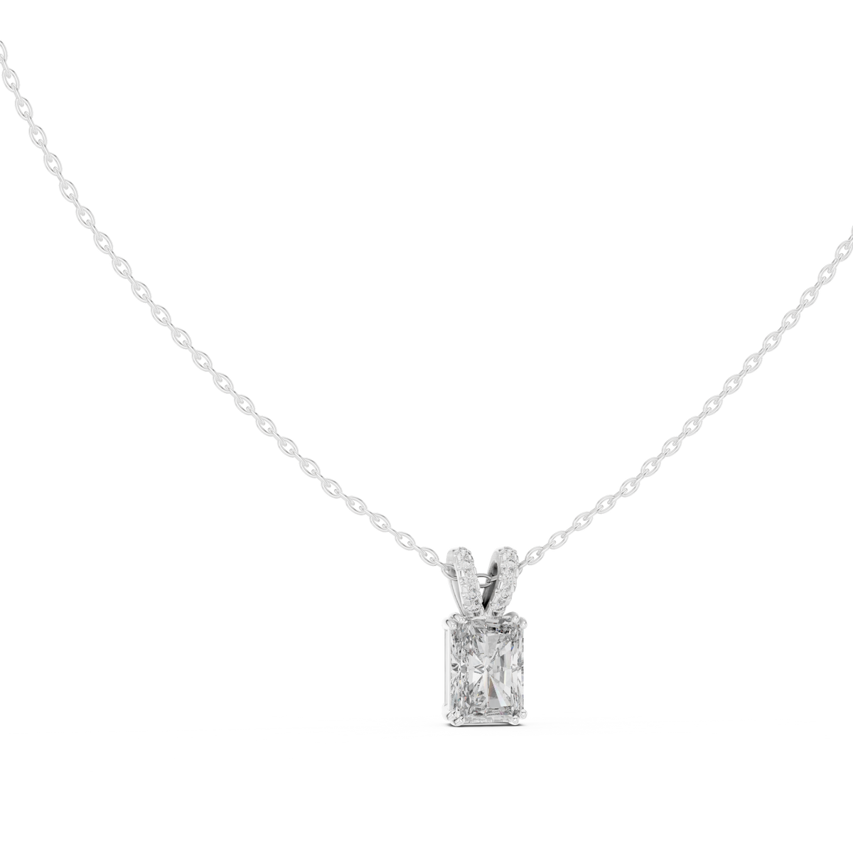 Radiavelle Radiant Cut Solitaire Lab Grown Diamond Pendant Necklace