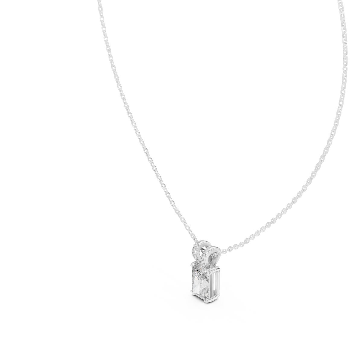 Radiavelle Radiant Cut Solitaire Lab Grown Diamond Pendant Necklace