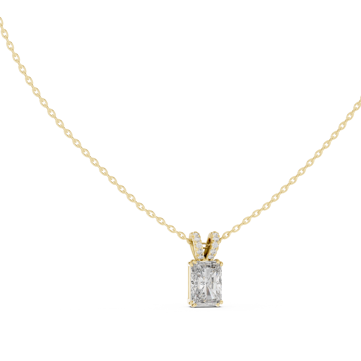 Radiavelle Radiant Cut Solitaire Lab Grown Diamond Pendant Necklace