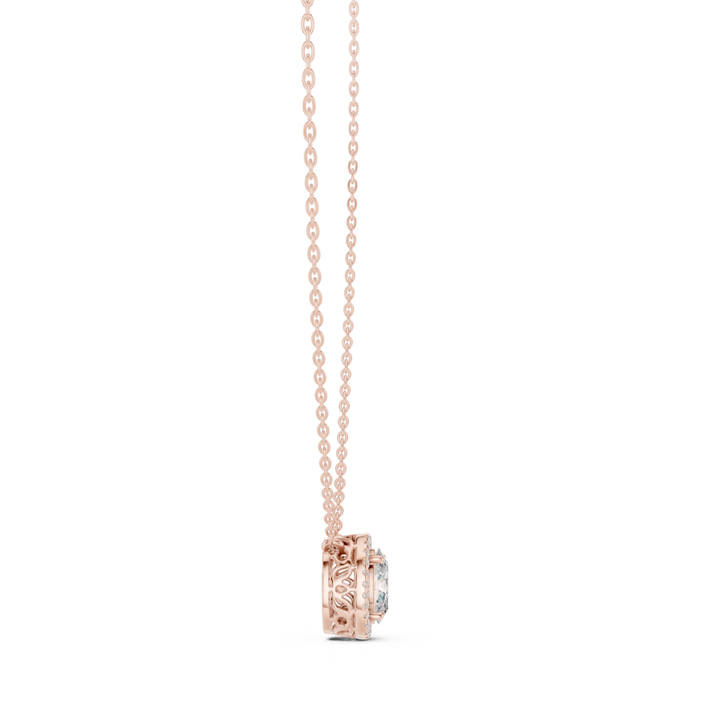 Ovalisse Oval Cut Halo Lab Grown Diamond Pendant Necklace