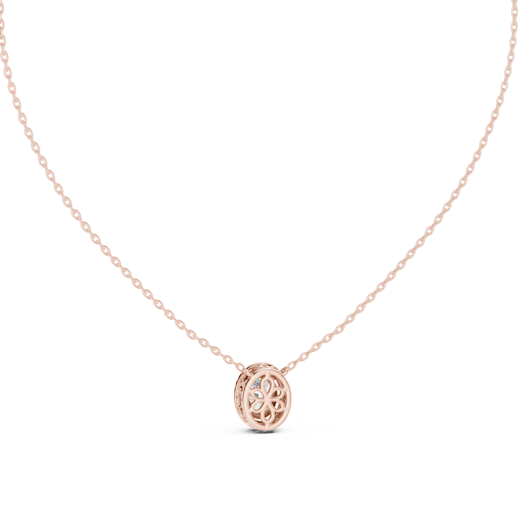 Ovalisse Oval Cut Halo Lab Grown Diamond Pendant Necklace