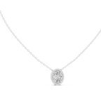 Ovalisse Oval Cut Halo Lab Grown Diamond Pendant Necklace