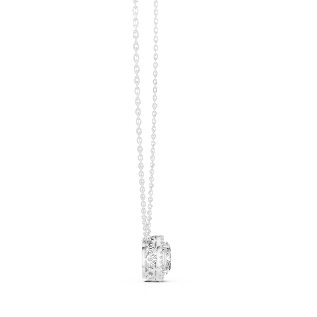 Ovalisse Oval Cut Halo Lab Grown Diamond Pendant Necklace