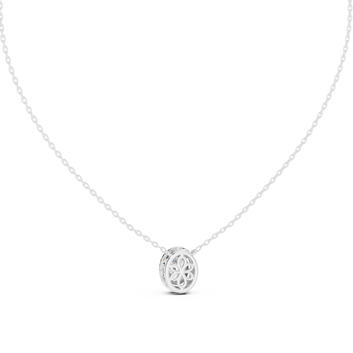 Ovalisse Oval Cut Halo Lab Grown Diamond Pendant Necklace