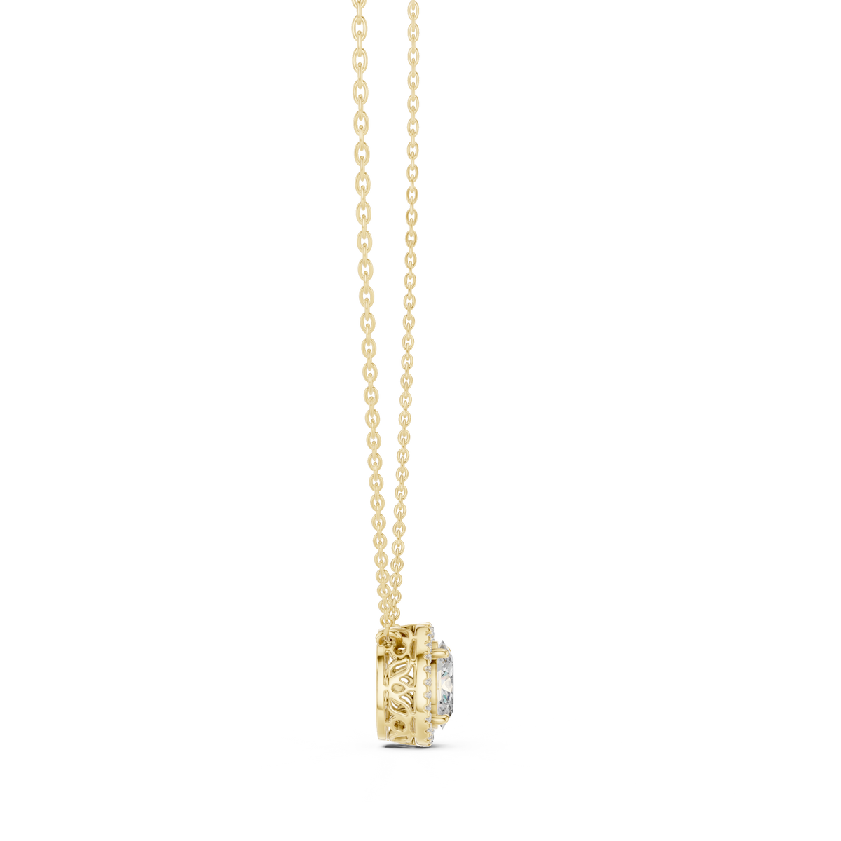 Ovalisse Oval Cut Halo Lab Grown Diamond Pendant Necklace