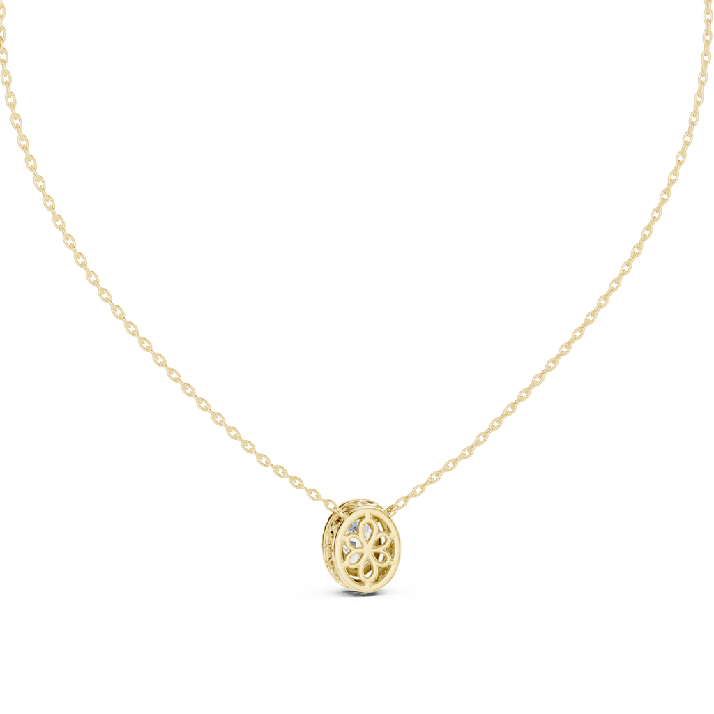 Ovalisse Oval Cut Halo Lab Grown Diamond Pendant Necklace