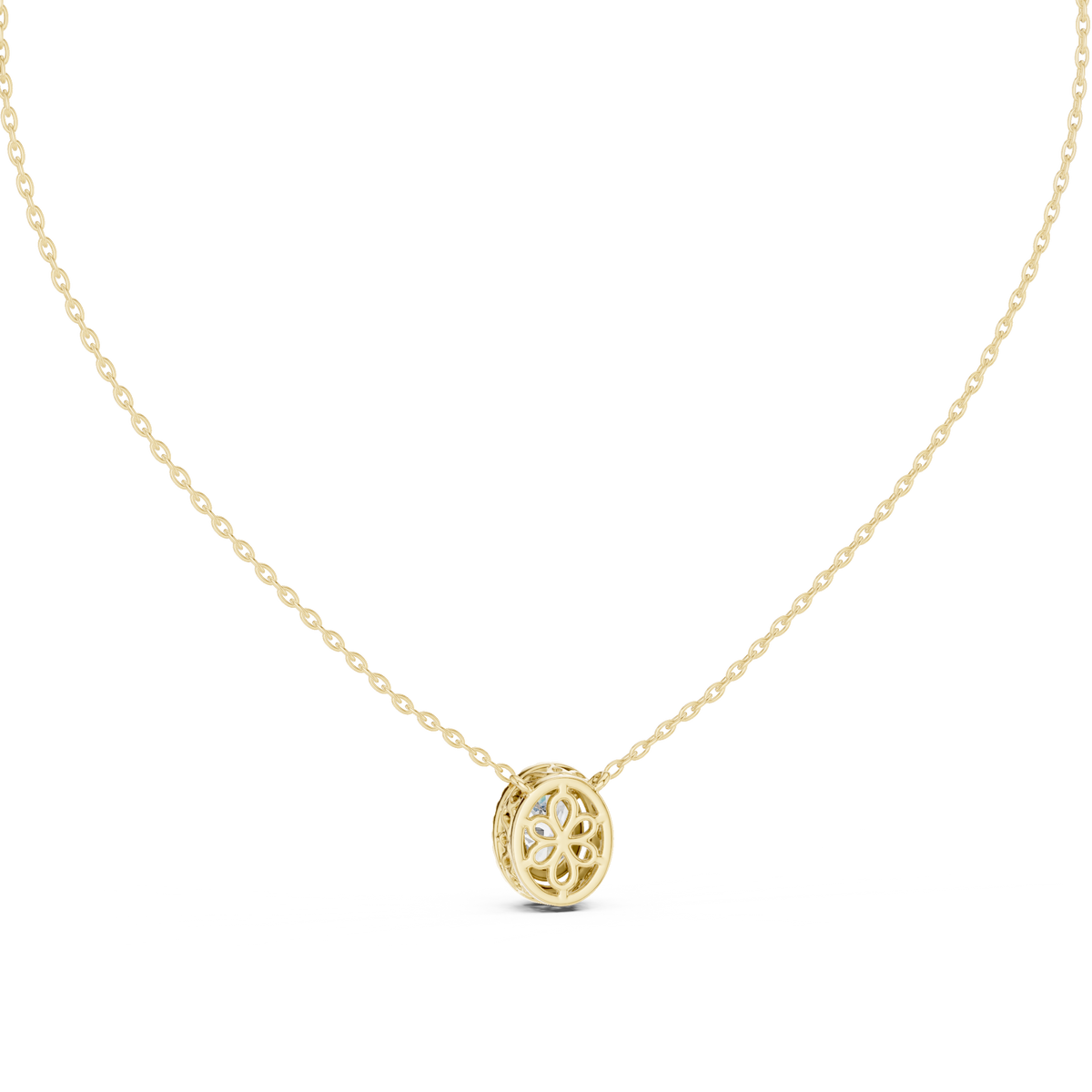 Ovalisse Oval Cut Halo Lab Grown Diamond Pendant Necklace