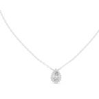 Auravelle Pear Cut Halo Lab Grown Diamond Pendant Necklace