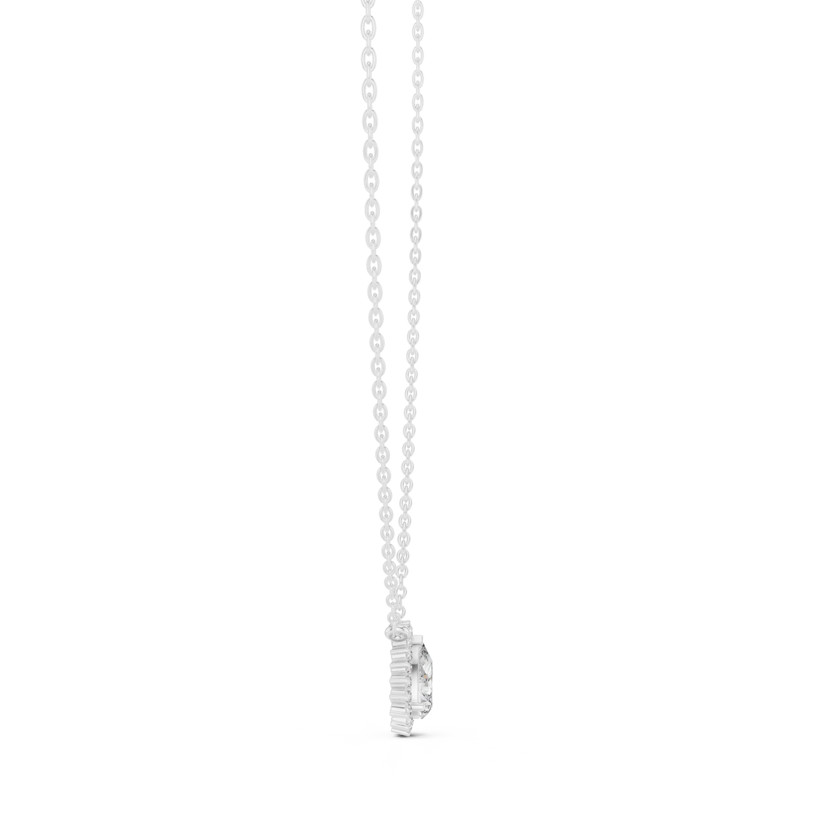 Auravelle Pear Cut Halo Lab Grown Diamond Pendant Necklace