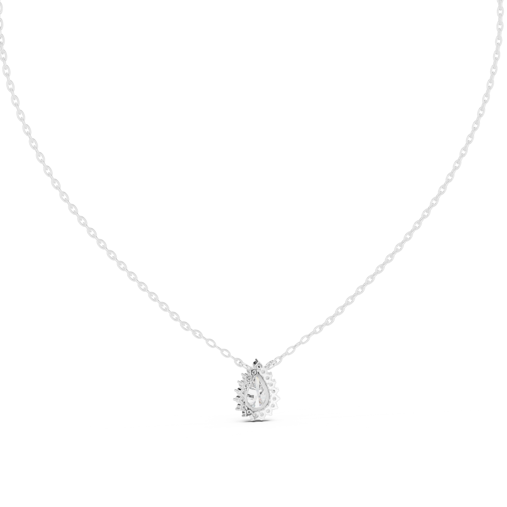 Auravelle Pear Cut Halo Lab Grown Diamond Pendant Necklace