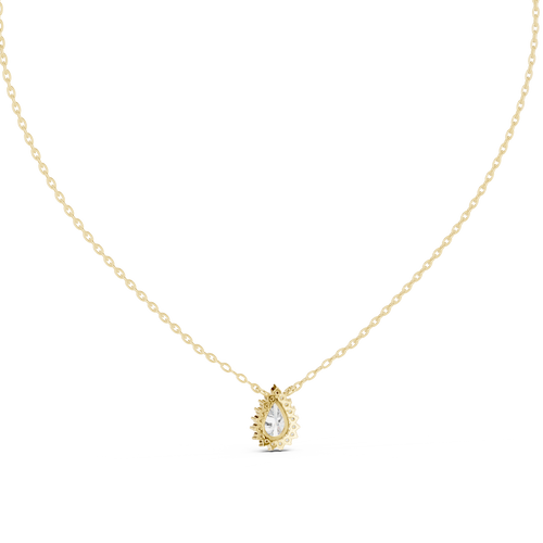 Auravelle Pear Cut Halo Lab Grown Diamond Pendant Necklace