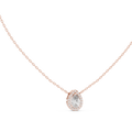 Pearelle Pear Cut Teardrop Halo Lab Grown Diamond Pendant Necklace