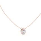 Pearelle Pear Cut Teardrop Halo Lab Grown Diamond Pendant Necklace