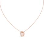 Pearelle Pear Cut Teardrop Halo Lab Grown Diamond Pendant Necklace
