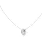 Pearelle Pear Cut Teardrop Halo Lab Grown Diamond Pendant Necklace